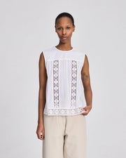 Rosita bomulds Voile Top - Hvid