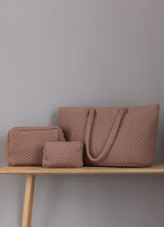 Quilted Cosmetic Bag - Brown Sugar