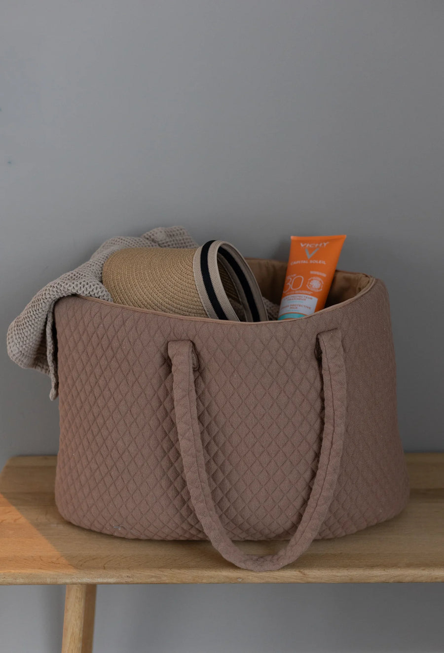 Quilted Maxi Bag - Brown Sugar