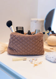 Quilted Cosmetic Bag - Brown Sugar