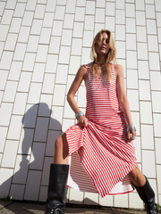 Rød & Hvid stribet kjole - MylaLL maxi dress