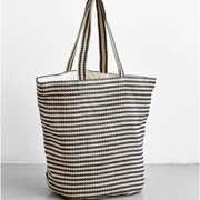 Manelleh Weekendtaske  - sortstribet jute