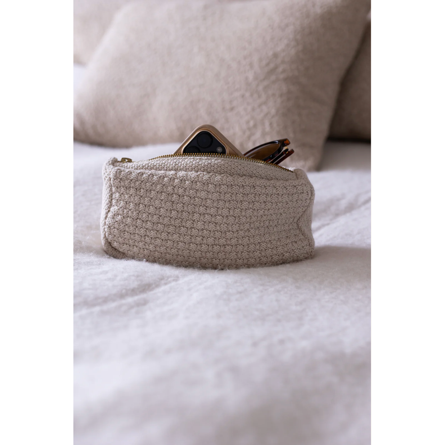 Strikket Clutch - Beige Melange