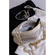 Strikket cross Body Clutch - Beige, Brown, Blue