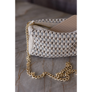 Strikket cross Body Clutch - Beige, Brown, Blue