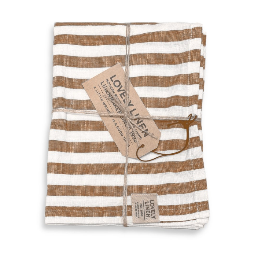 Lovely Linen Viskestykke i Almond Stribet
