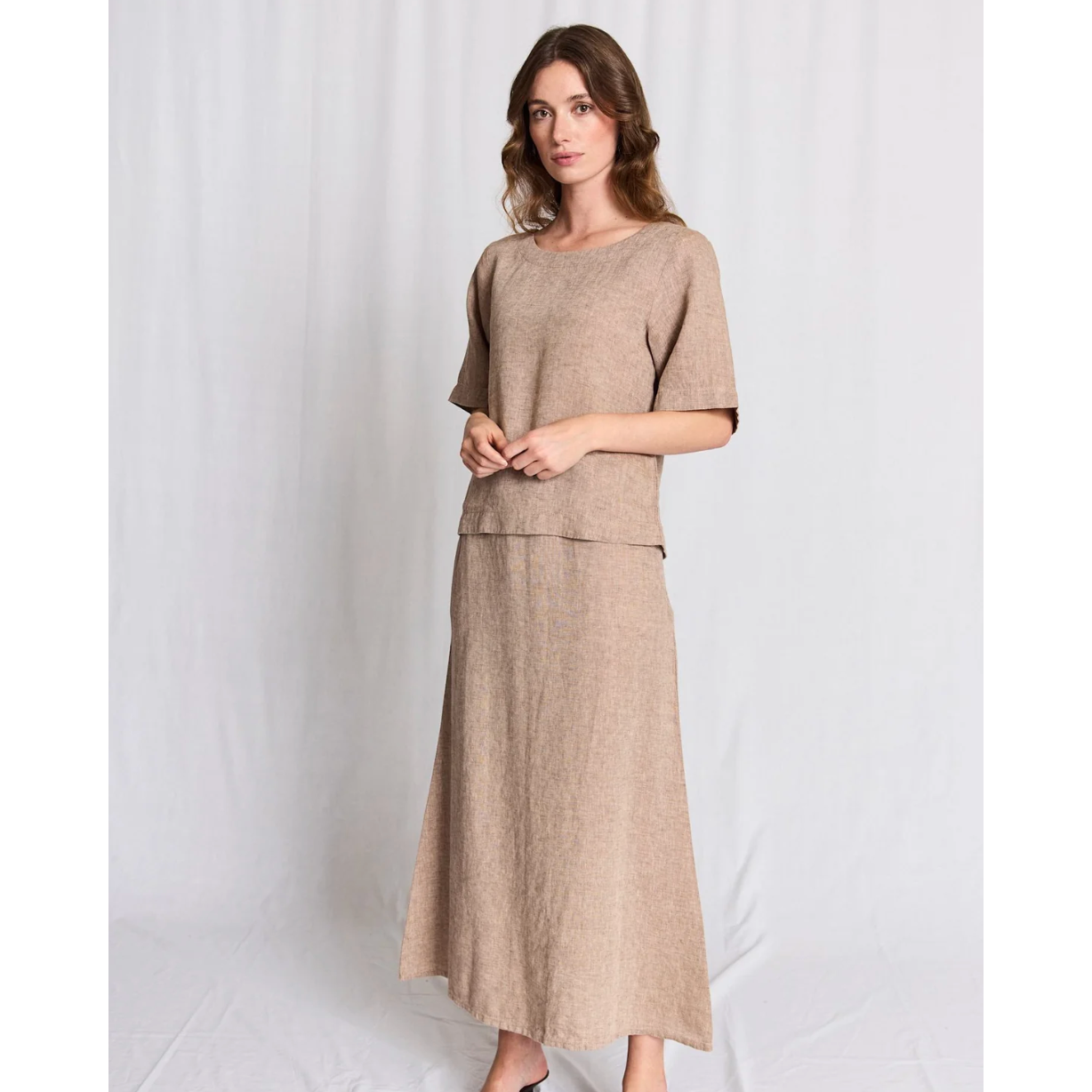 Lucianne regular fit top - brun