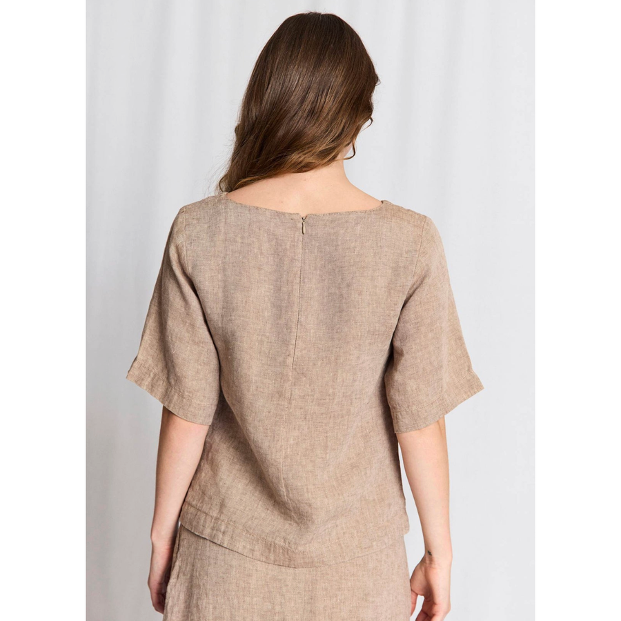 Lucianne regular fit top - brun