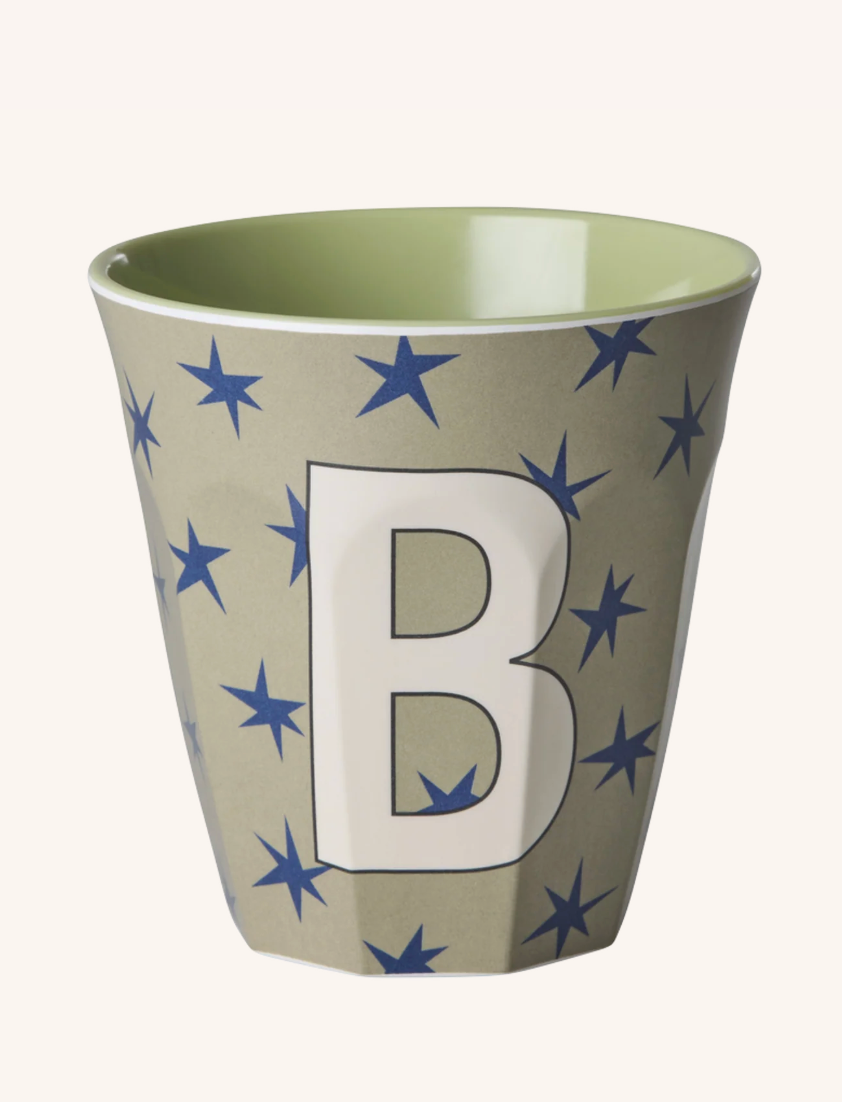 Melaminkop med bogstav B - Stjerner - 250 ml