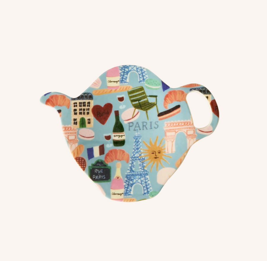 Melamin tebrevstallerken Paris Mon Amour - Assorteret