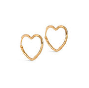 Enamel Guld Hoops, Organic Heart Medium