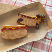 Hotdog Gravhund Hårklemme - Beige