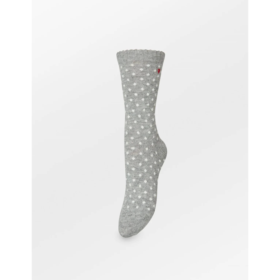 Dotted Wola Sock -  Grey Melange