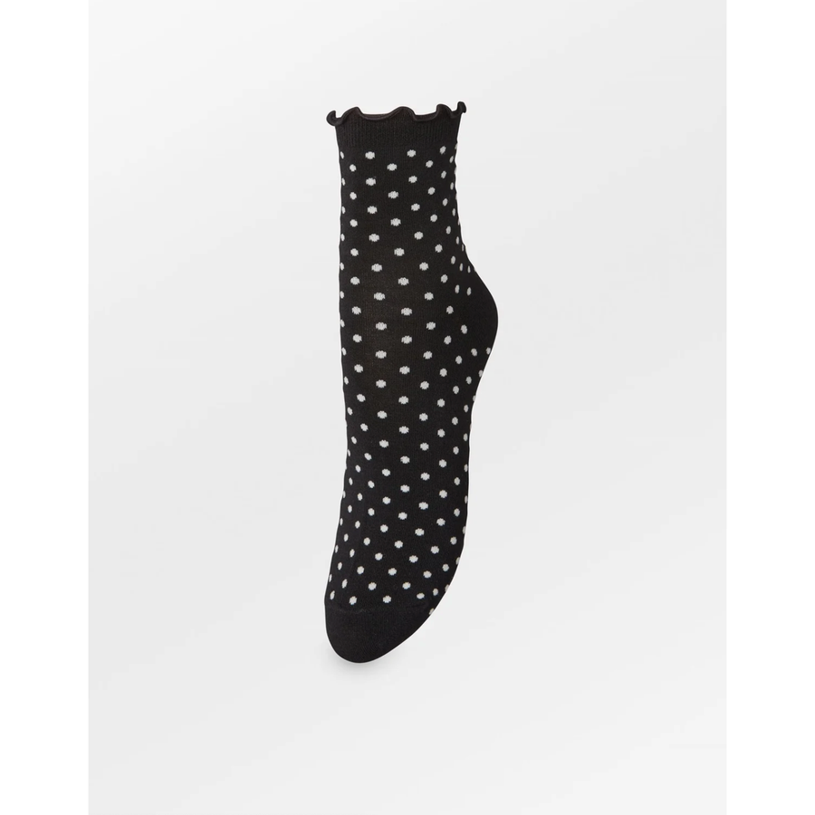 Dotted Frilla Short Sock - Black
