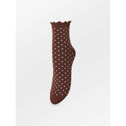 Dotted Frilla Short Sock - Chocolate Brown