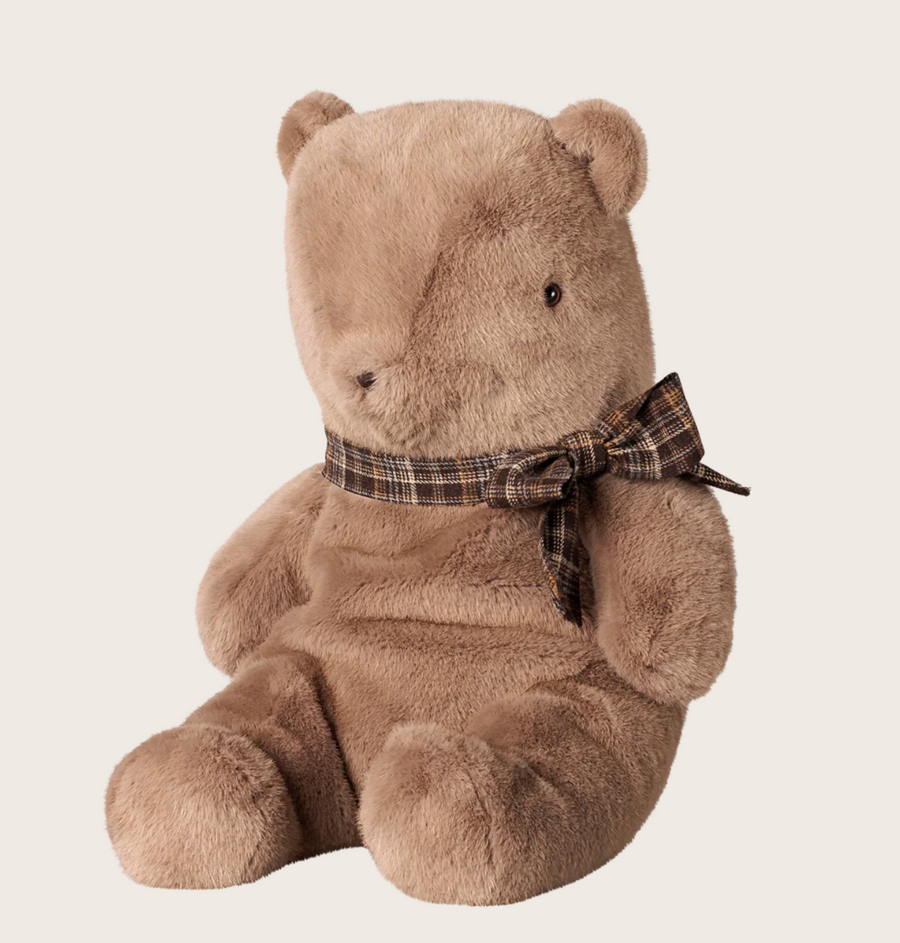 Teddy plush bamse, Stor - Mørk mushroom