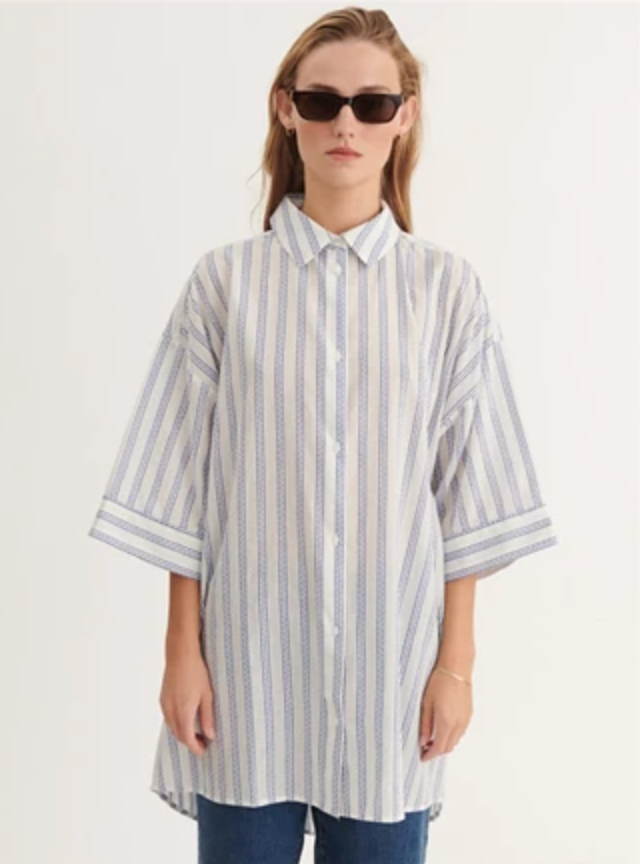 Ada 3/4 Sl. Shirt true navy/ whisper white