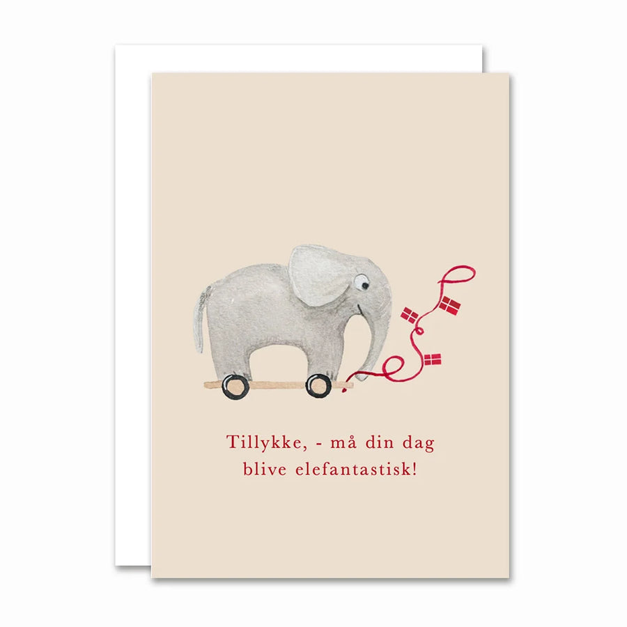 Elefant - Lille Foldet kort