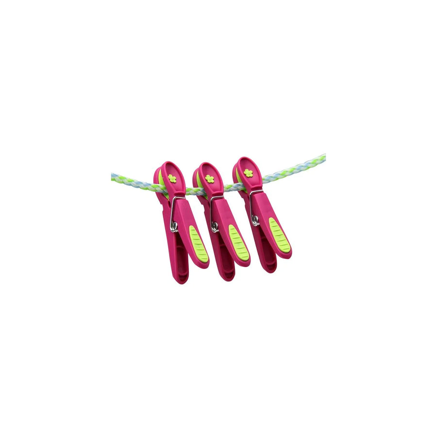 Tøjklemmer - Mørk Pink/Grøn
