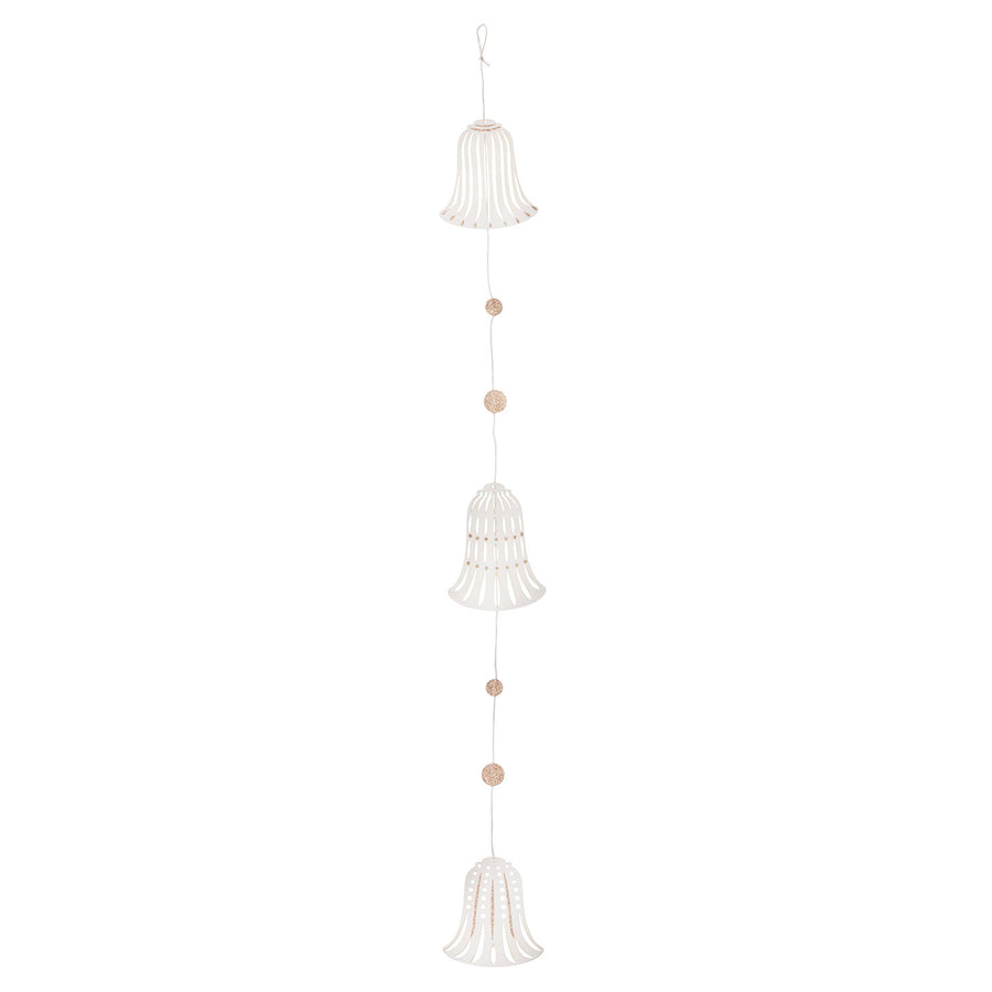 Papirgirlande Klokker 60 cm – Hvid