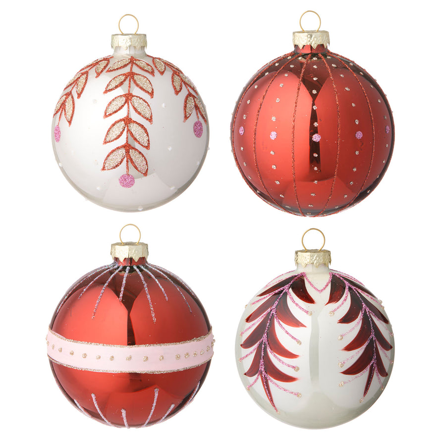 Julekugler Ø8cm - Seraphim Ruby - S/4pcs