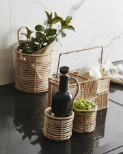 ZADAR fletkurv i rattan - ø18 cm - natur
