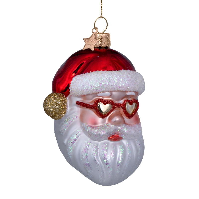 Julekugle - Nisse Med hjerte Briller