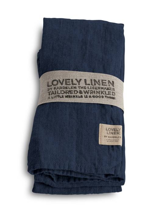 Lovely Linen - Serviet - 45 x 45cm - Midnight Blue