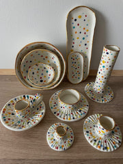 Lysestage - håndlavet keramik - flere farver