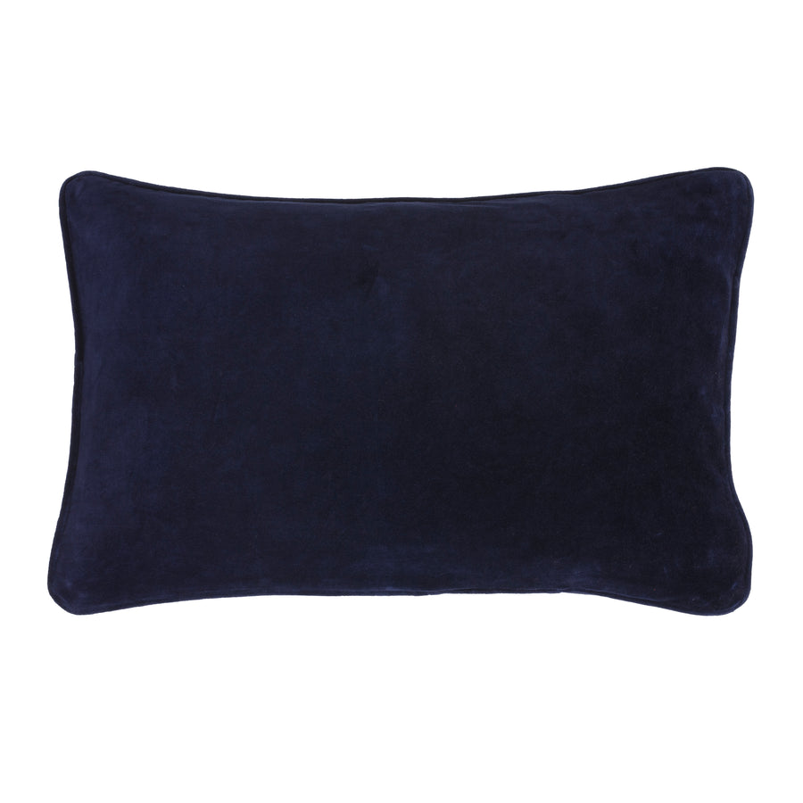 Velour Pude - Navy - 33x50cm